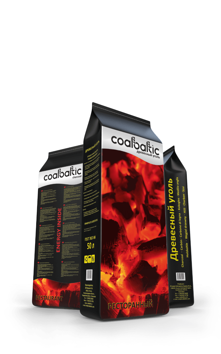 Древесный уголь Coalbaltic, упаковка 50 литров