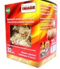 Роллы для розжига Image, упаковка 32 шт. Состав: древесная шерсть, парафин