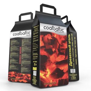 Уголь древесный Coalbaltic 25L, мешок 3,5кг Состав: высококачественный древесный уголь лиственных пород деревьев